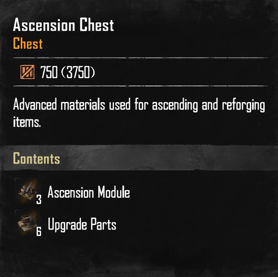 Info of Ascension Chest