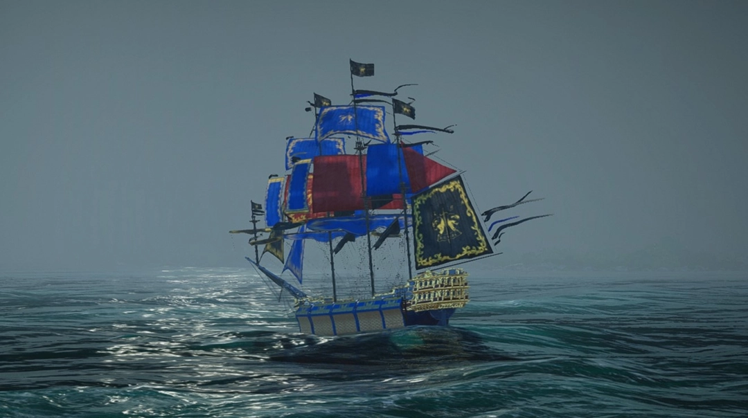 Image of the side and back of Armands ship