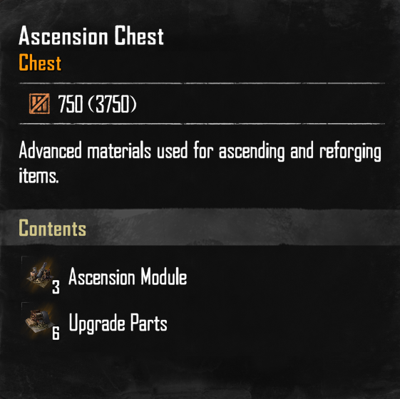 Info of Ascension Chest