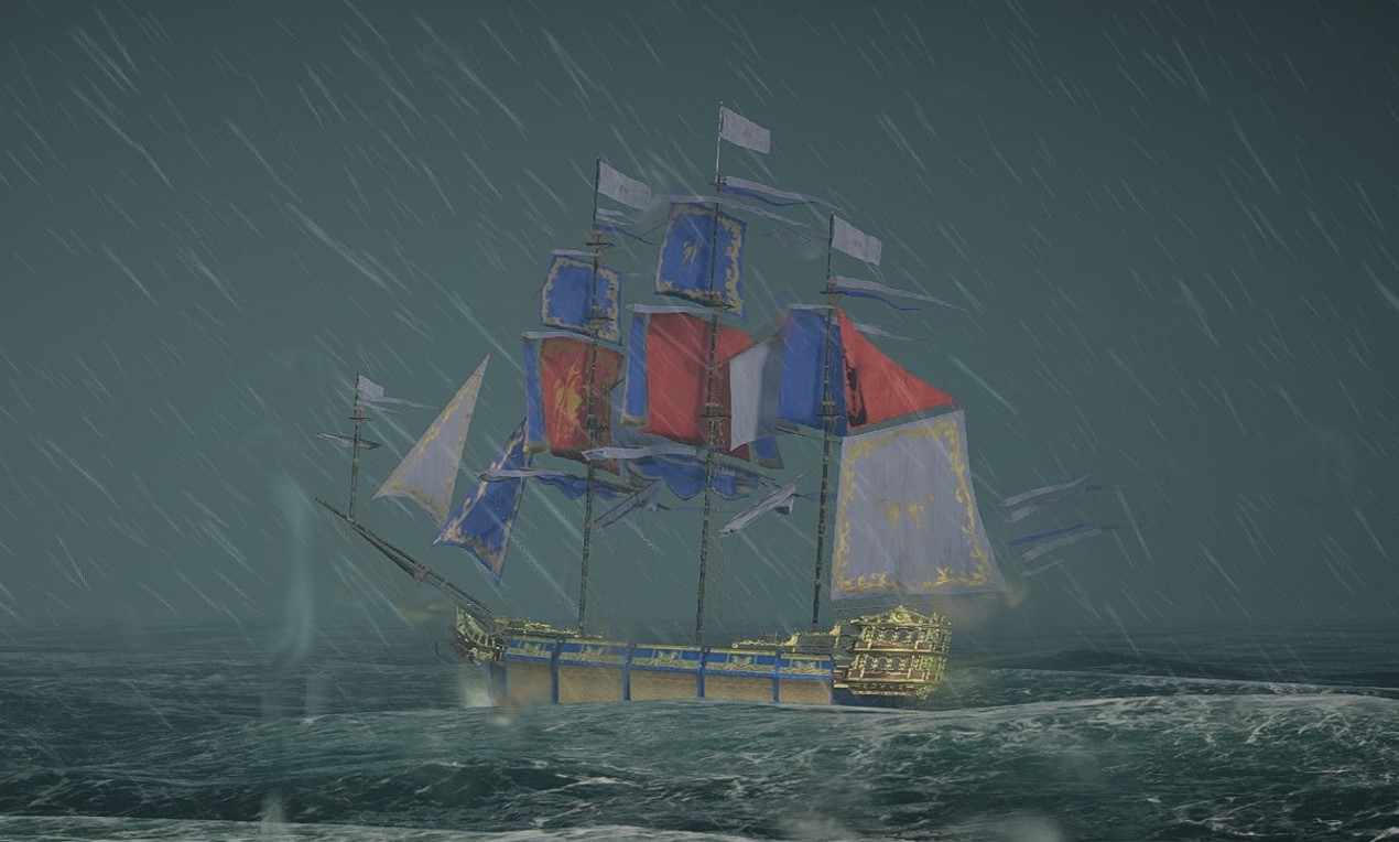 Image of Bertrands side when idle at half sail